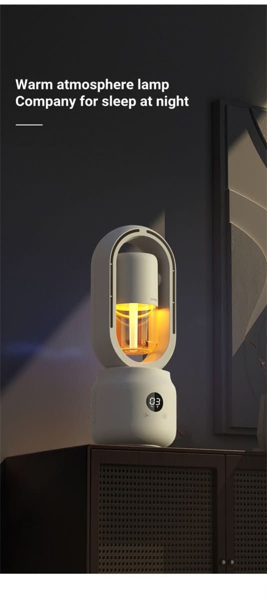 BowLift | Portable fan without blades with humidifier and night light for refreshing comfort