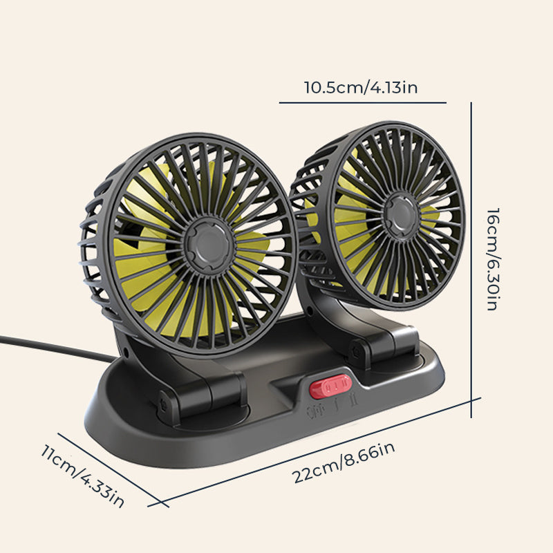 BowLift | Dual Head Car Auto Cooling Air Circulator Fan