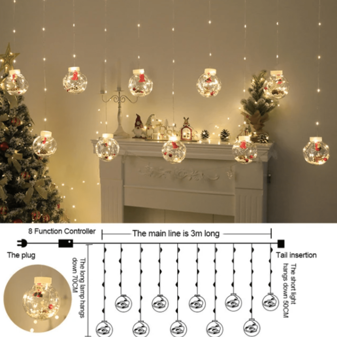 BowLift | GlowBliss - Glittering LED light chain with bubbles for festive Christmas decorations
