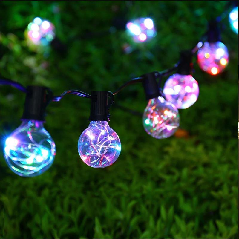 BowLift | LED Outdoor String Lights 35 FT G40 Patio String Lights Linkable Dimmable Waterproof Decorative Lighting with Remote Control for Garden Wedding Party Decorations