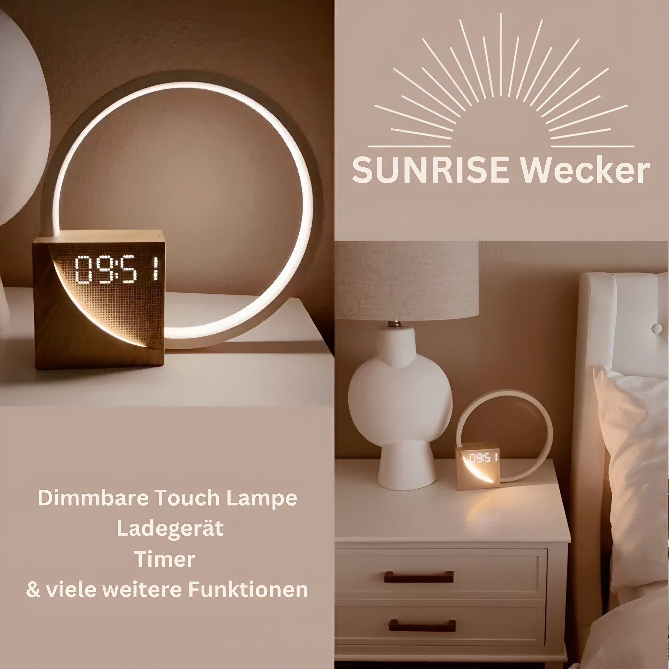 BowLift | Smart Snooze – Sunrise Simulation Alarm Clock with Dimmable Touch Lamp & Soothing Sounds