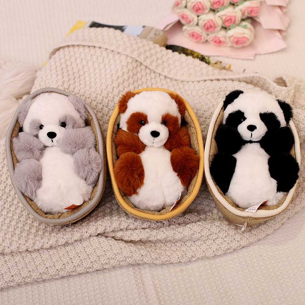 BowLift | Kawaii Baby Panda In Basket Plush Toy