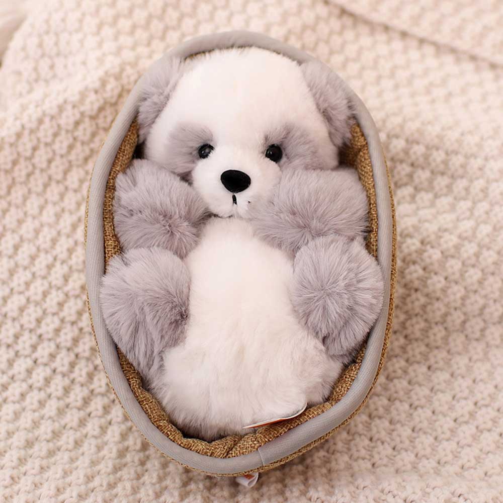 BowLift | Kawaii Baby Panda In Basket Plush Toy
