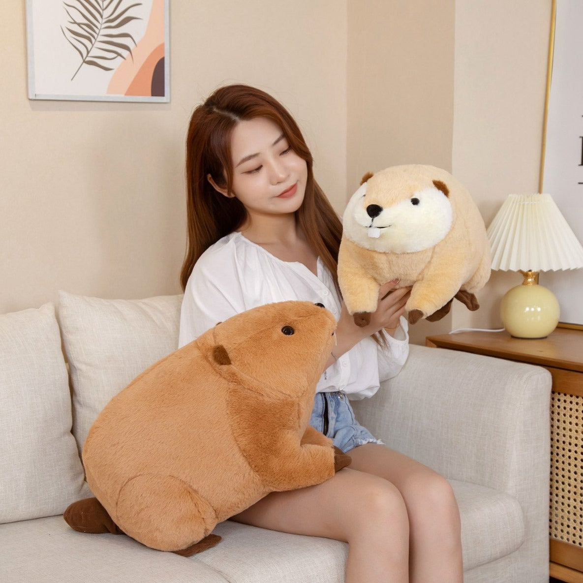 BowLift | Billy & Willy the Fluffy Brown Beaver Plushie