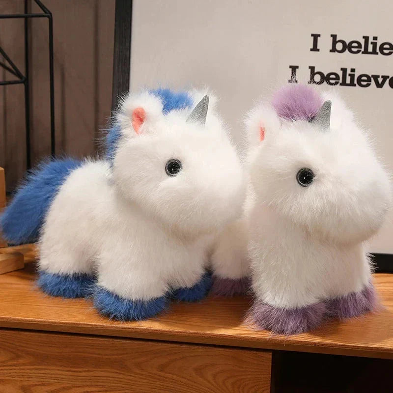 BowLift | Fluffy White Blue Purple Chibi Unicorn Plushie