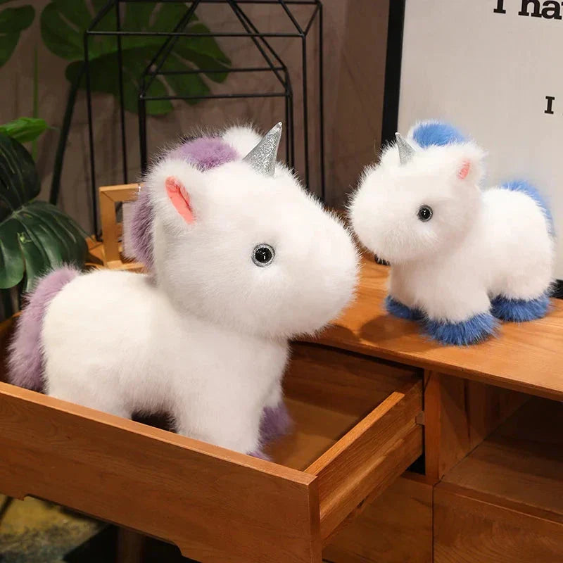 BowLift | Fluffy White Blue Purple Chibi Unicorn Plushie