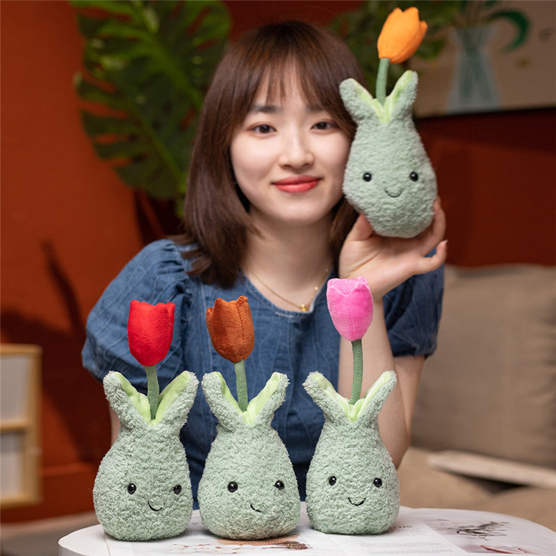 BowLift | Friendly Cuddly Tulip 22cm Flower Pot Plushie Collection