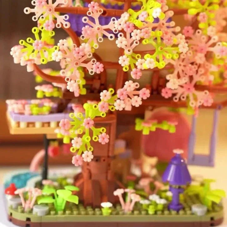 BowLift | Kawaii Sakura Cherry Blossom Purple Tree House Nano Building Set