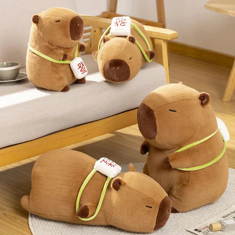 BowLift | Sleepy Capybara with Mahjong Backpack Plushie