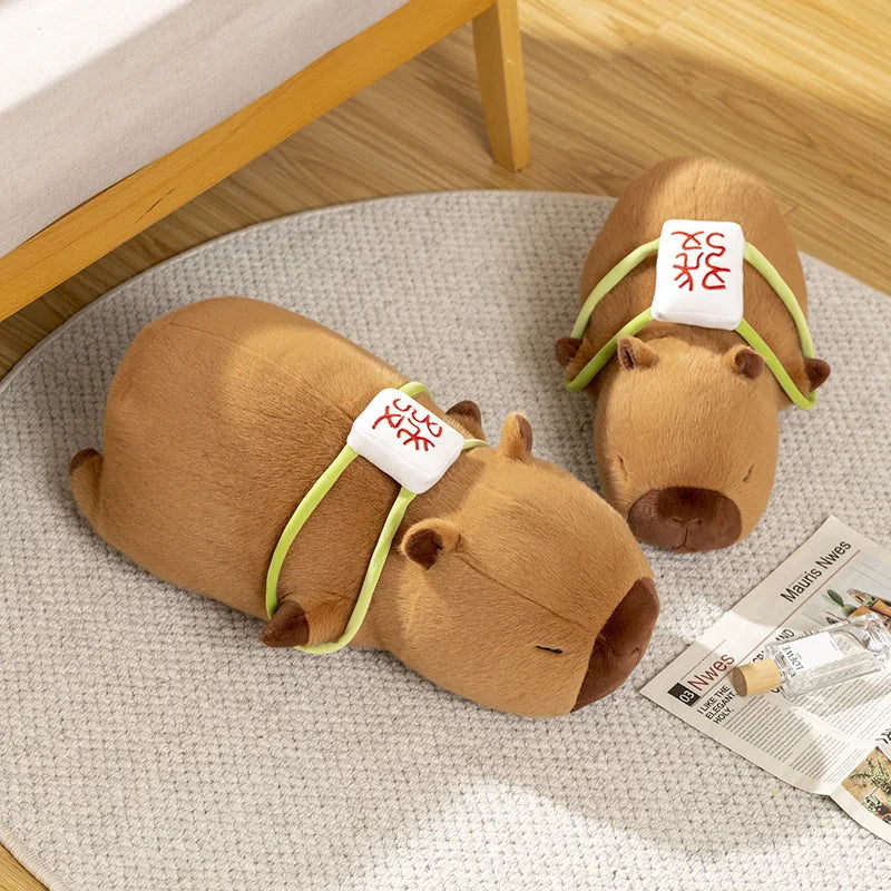 BowLift | Sleepy Capybara with Mahjong Backpack Plushie