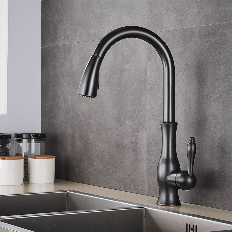 BowLift | Brass Kitchen Faucet Pull Out Mixer Sink Water Tap 360 Rotation Single Handle