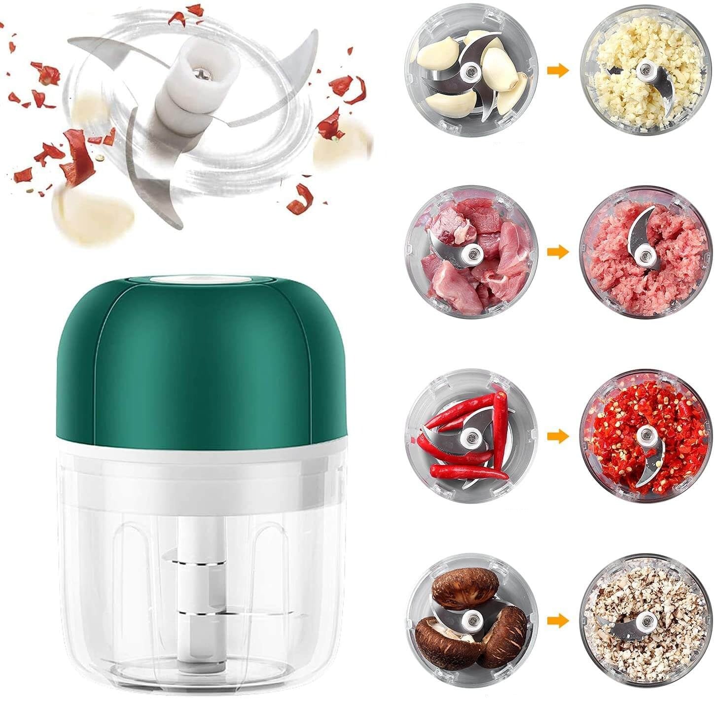 BowLift | ChopEase Electric Garlic Press – USB Rechargeable – Compact & Powerful – 250ml