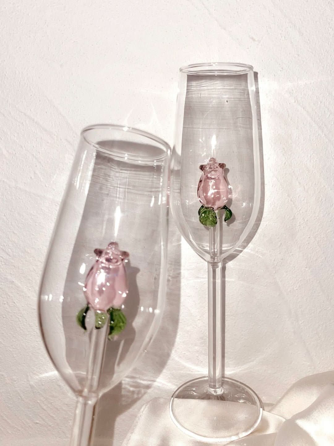 BowLift | La Vie En Rose | Champagne Glass - Handmade