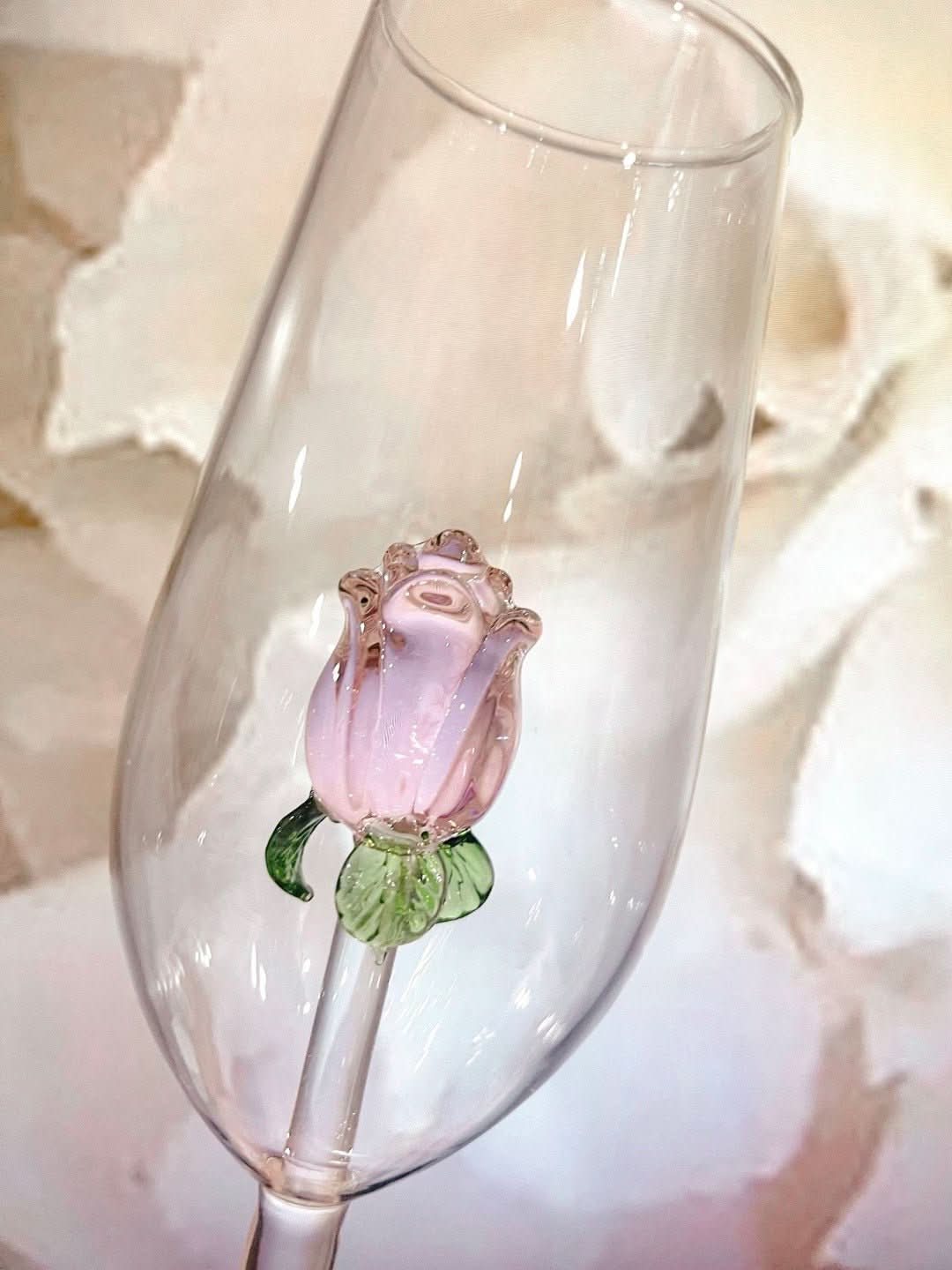 BowLift | La Vie En Rose | Champagne Glass - Handmade