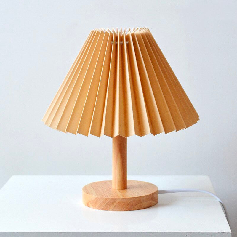 BowLift | Wood bedside lamp with folded shade