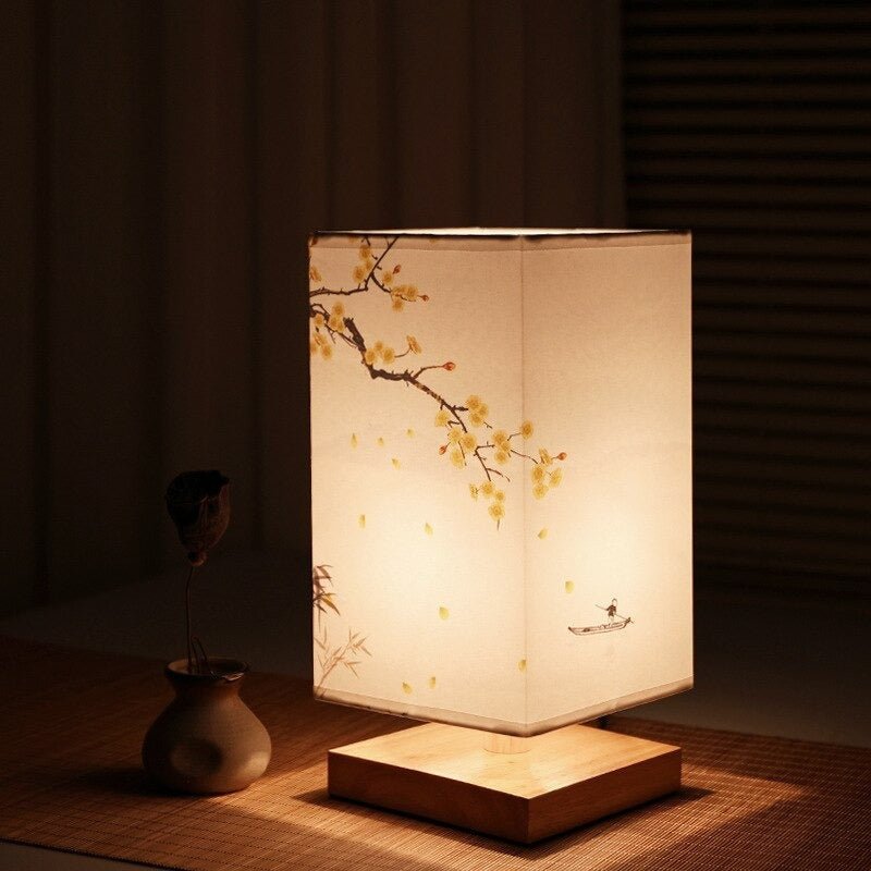 BowLift | Kyomi Japanese-Scandinavian Table Lamp – Minimalist Wooden Accent Light