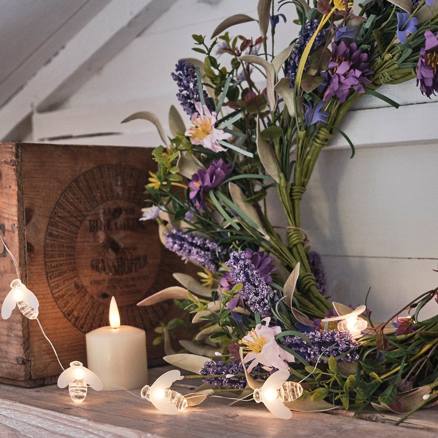 BowLift | Christmas Wreath Artificial Lavender Floral Decoration