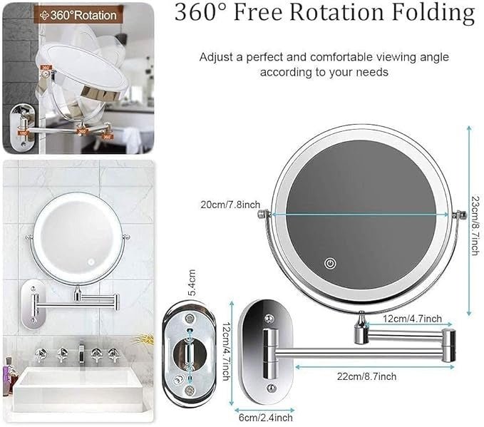 BowLift | LUMIVIEW – Rechargeable LED Magnifying Mirror with Touch Control