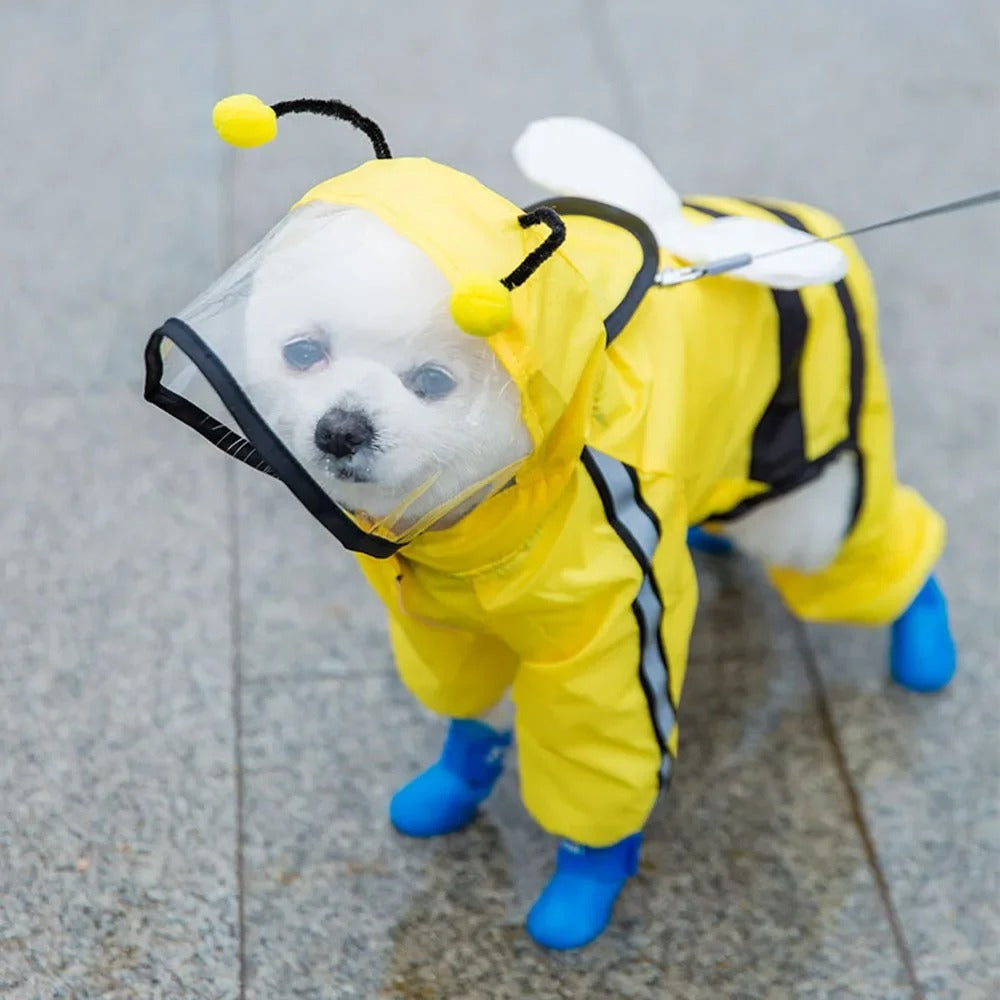BowLift | Adorable Bear-Themed Full Body Dog Raincoat with Reflective Safety Features