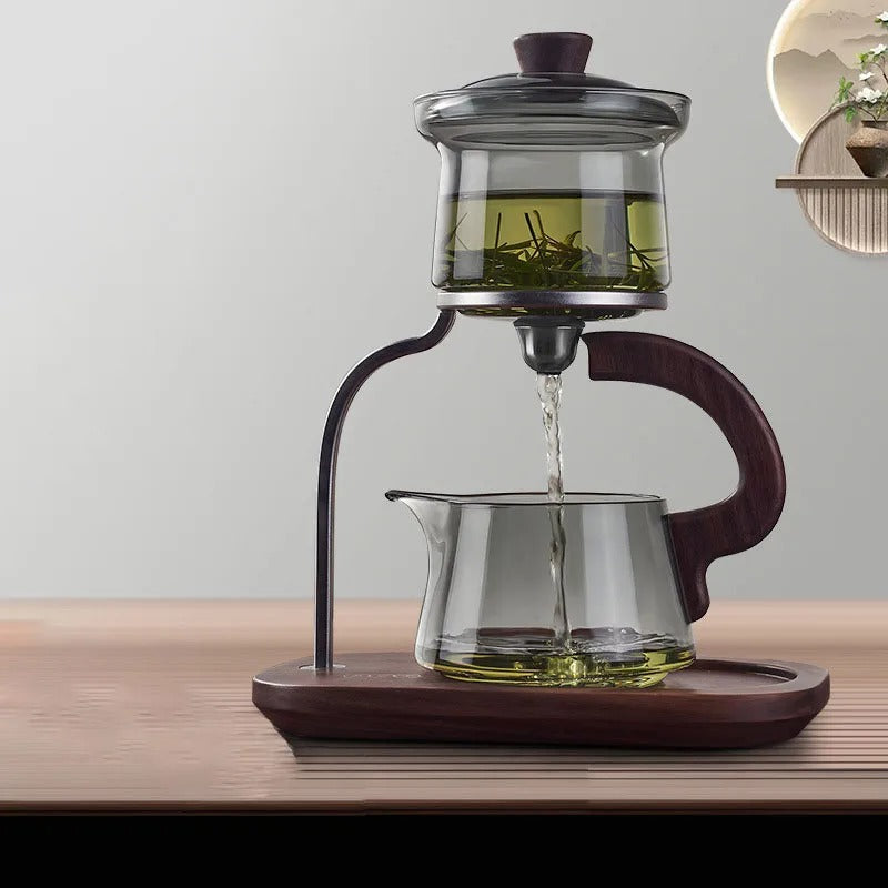 BowLift | Walnut Signature One-Key Glass Tea Set