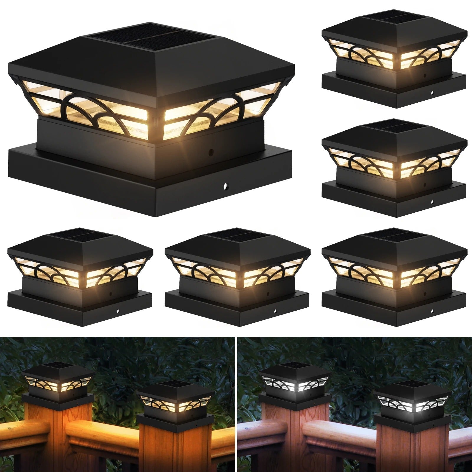 BowLift | Peake Solar Post Cap Light - Durable Outdoor Solar Post Lights for Fence Posts