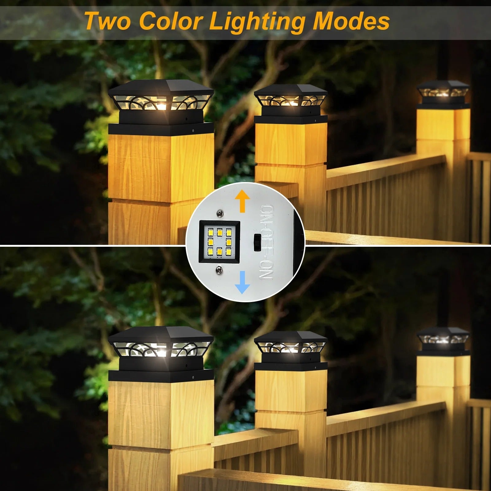 BowLift | Peake Solar Post Cap Light - Durable Outdoor Solar Post Lights for Fence Posts