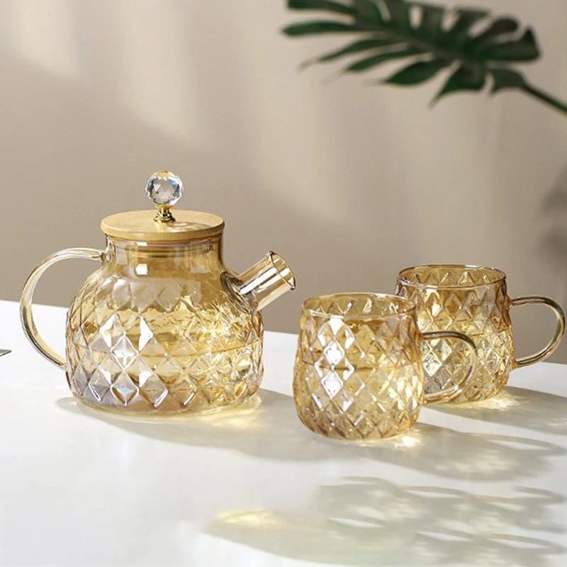 BowLift | Classic Crystal Teapot | Glass & Wood