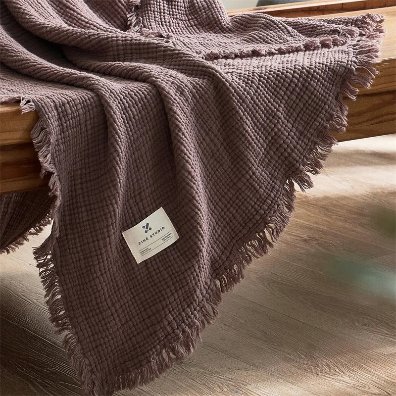 BowLift | Allison Tassel Cotton Blanket 100% Woven Throw Blanket