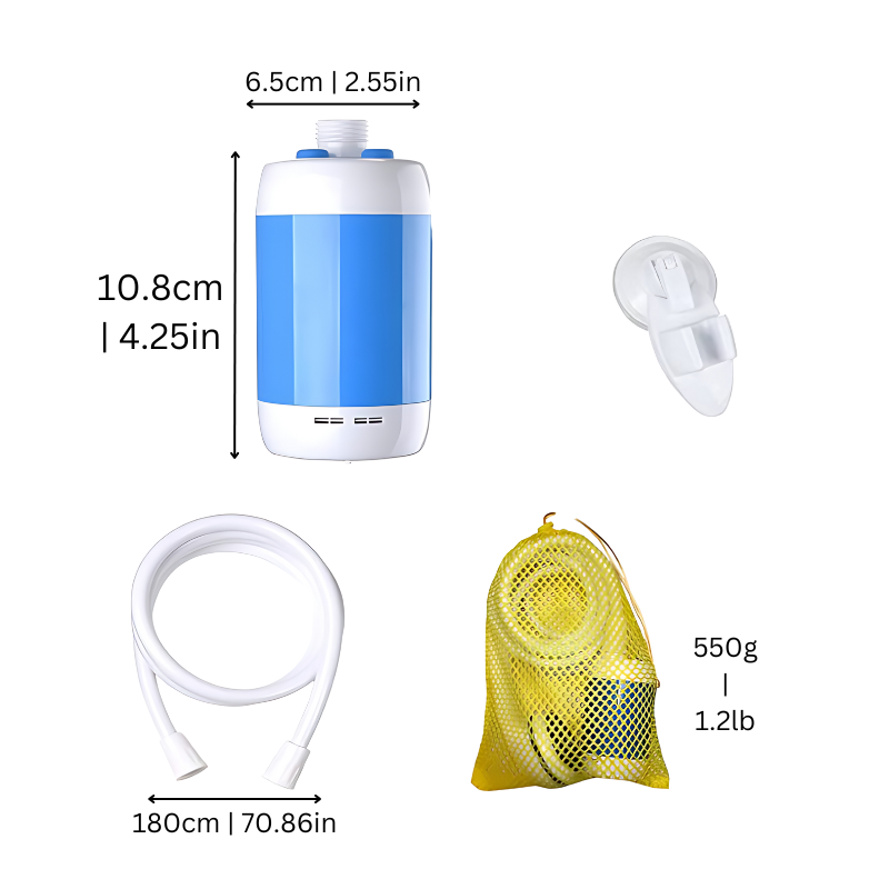 BowLift | AquaJet Portable Outdoor Shower – Rechargeable Travel Camping Shower with Adjustable Flow