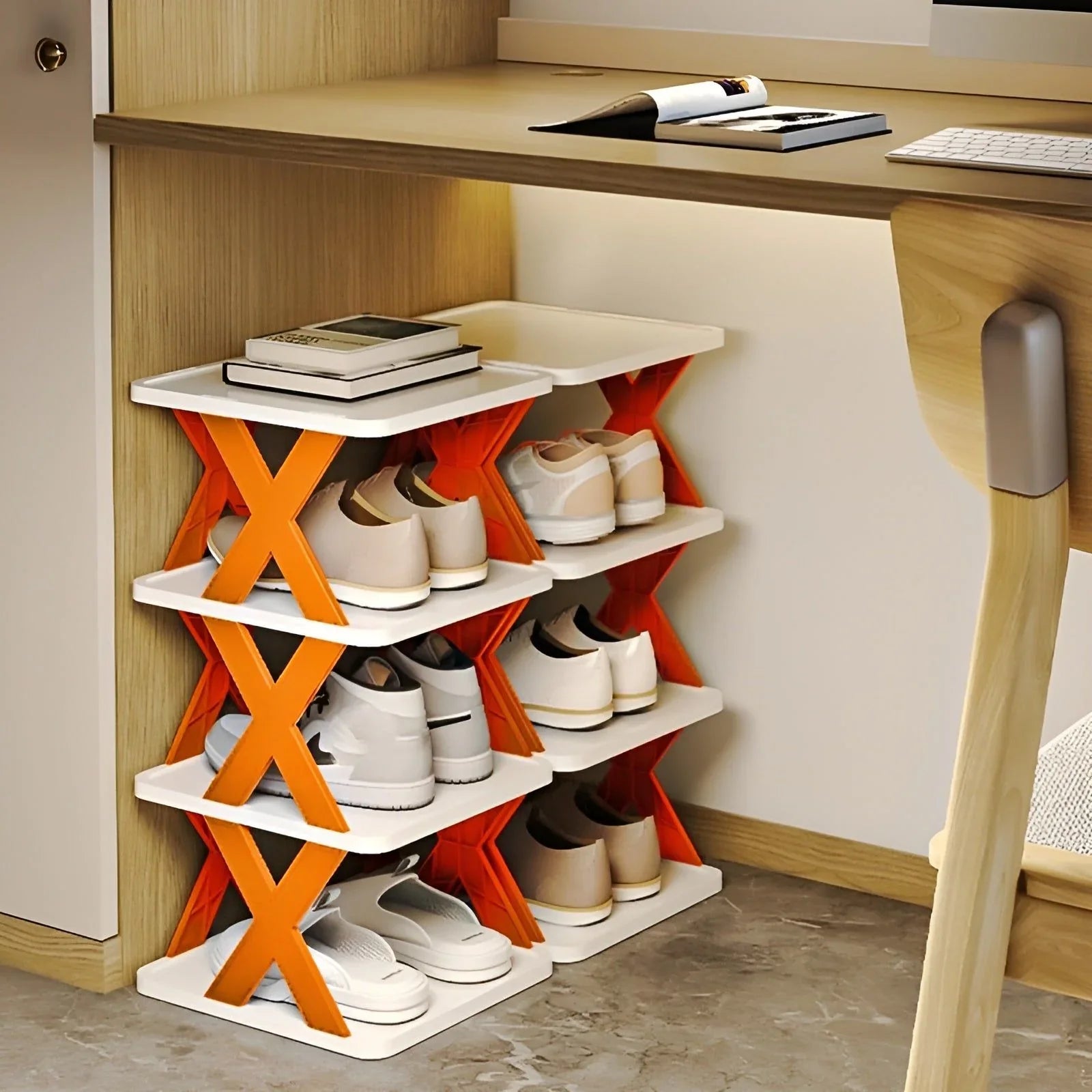 BowLift | Multifunctional and Foldable Shoe Rack for Space-Saving Storage