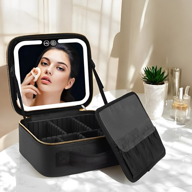 BowLift | Travel Makeup Bag with LED Mirror and Spacious Storage