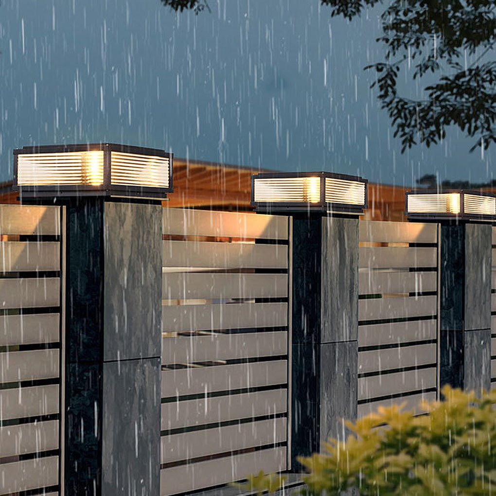 BowLift | Decorative Post Lamp with Square Glass Shade