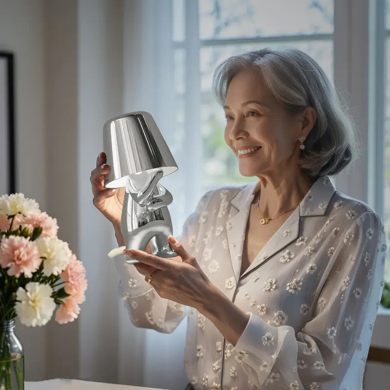 BowLift | 5 Brothers Wireless Table Lamp – Rechargeable LED Designer Lamp with Dimmable Light (Warm White)