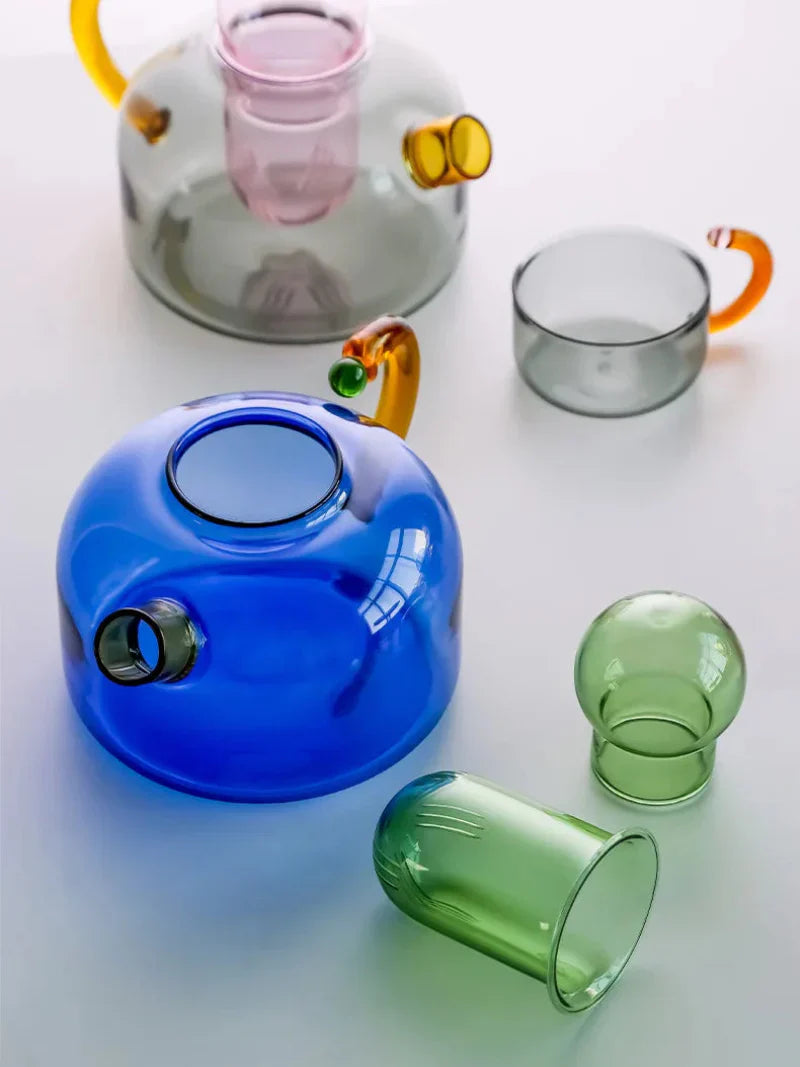 BowLift | Color Bloom Glass Teapot & Cup Set