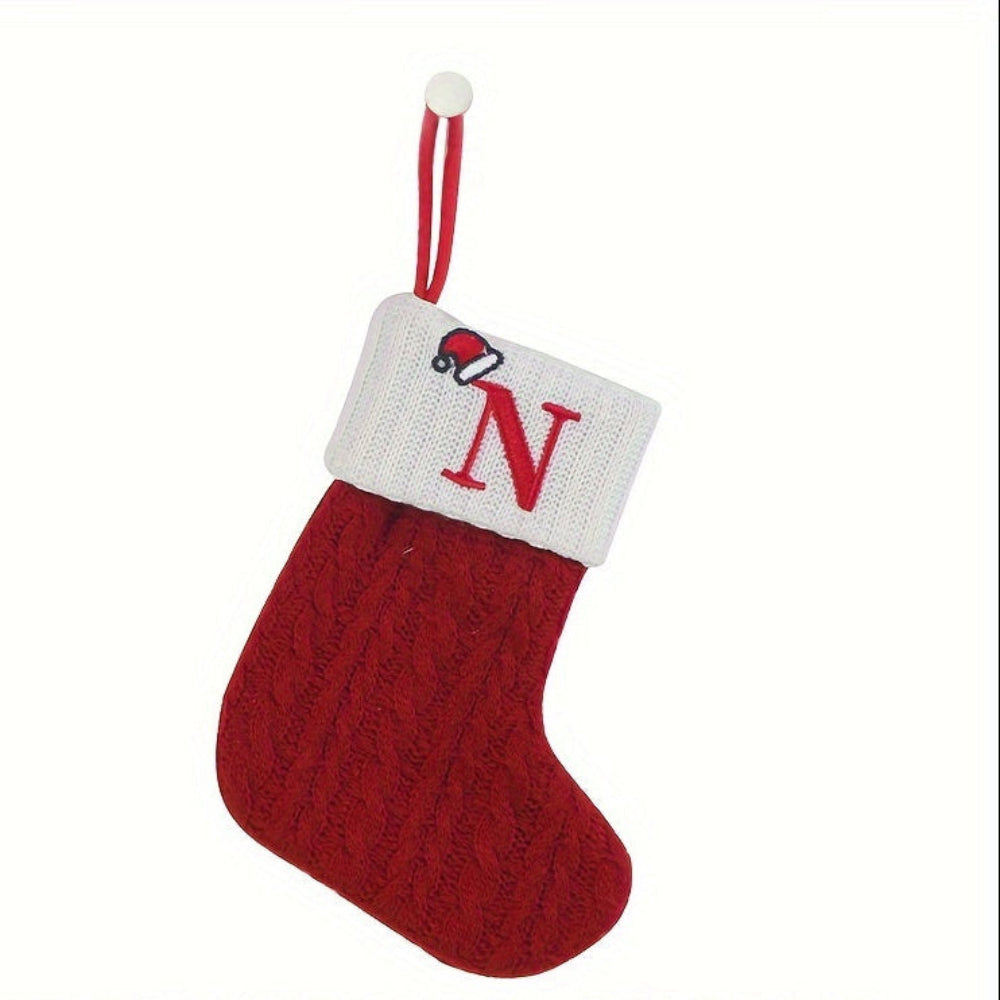 BowLift | Christmas Stocking Knit Monogram Alphabet Decorative Holiday Sock