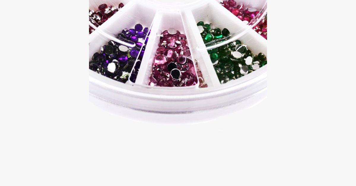 BowLift | 2400 pieces of rhinestones for nail art manicure in 12 color wheel