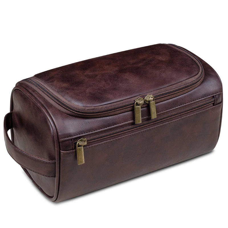 BowLift | Premium Leather Toiletry Bag for Men – Waterproof Hanging Travel Wash Bag
