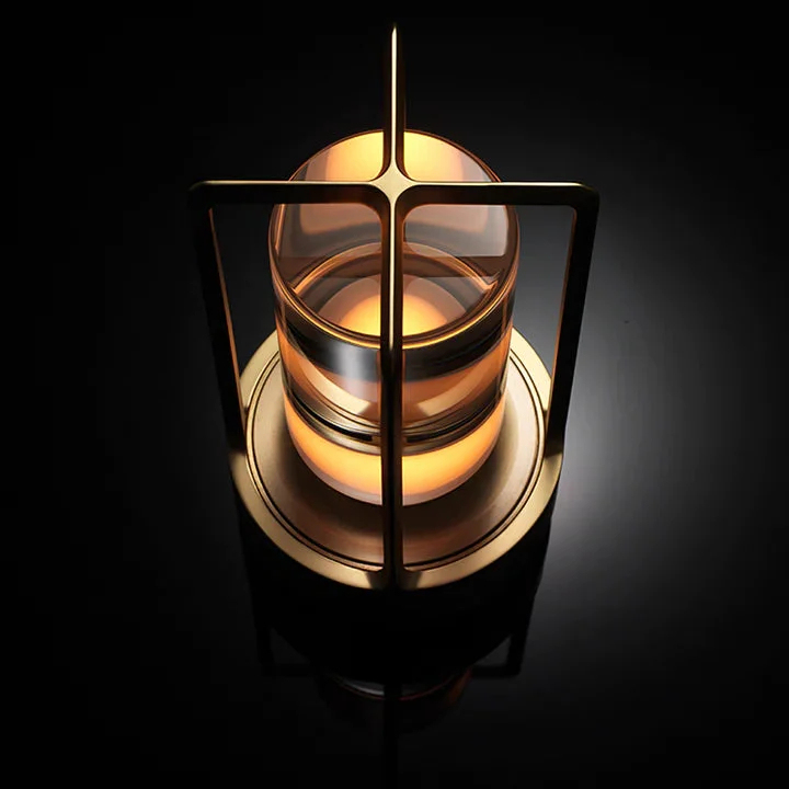 BowLift | Ambient Lantern Cordless Rechargeable Small Night Table Lamp Gold