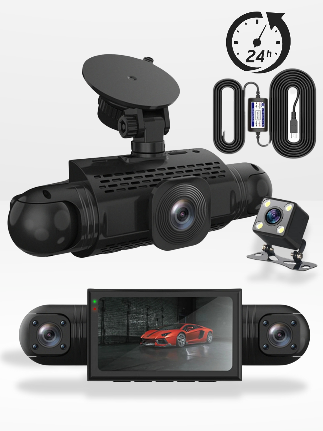 BowLift | 360° Car Dashcam | DashGard Pro CX360 | Full HD Driving Recorder with Night Vision & Parking Monitor