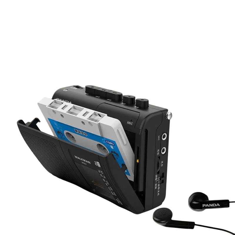 BowLift | Panda Portable Cassette Player with AM/FM Radio & Dual Power – Vintage Audio Recorder