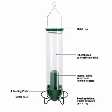 BowLift | Bird Feeder | Squirrel-Proof Hanging Seed Feeder Outdoor
