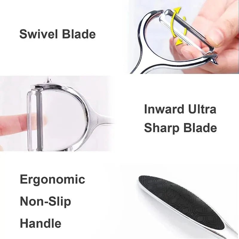 BowLift | PeelMate Pro – Comfortable, Non-Slip Stainless Steel Peeler for Effortless Prep