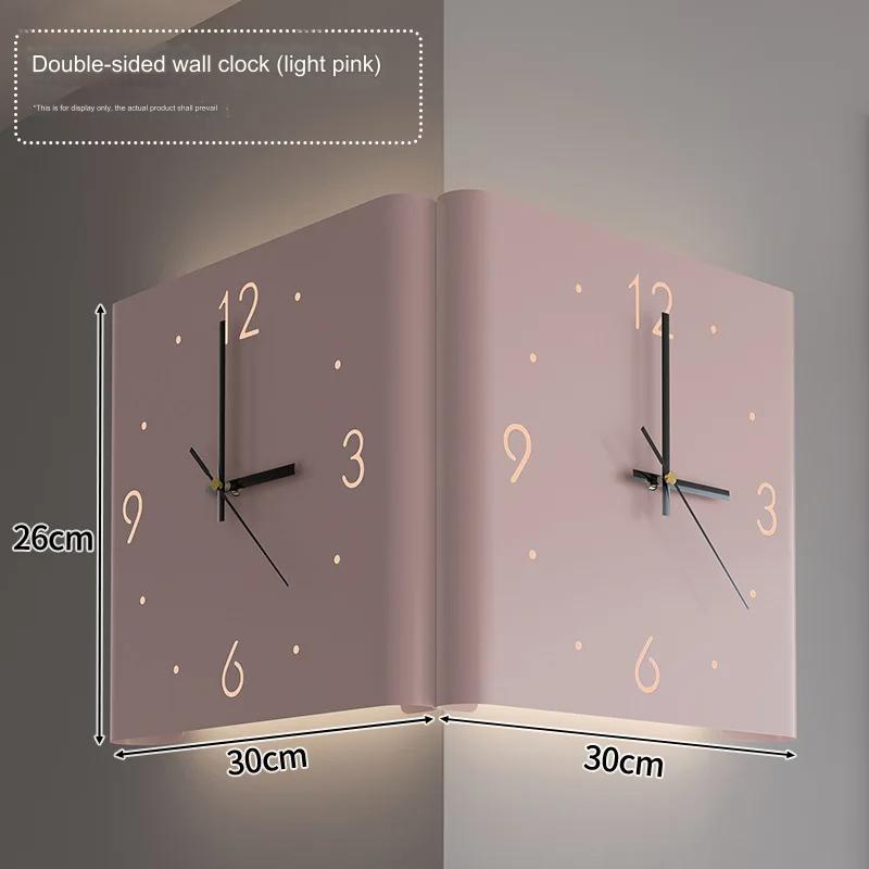BowLift | Double-Sided Illuminated Corner Silent Wall Clock