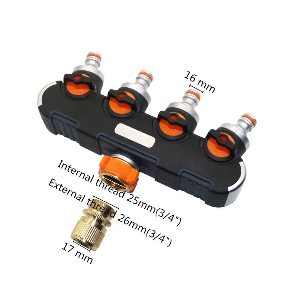 BowLift | 4-way Garden Hose Faucet Splitter Connector
