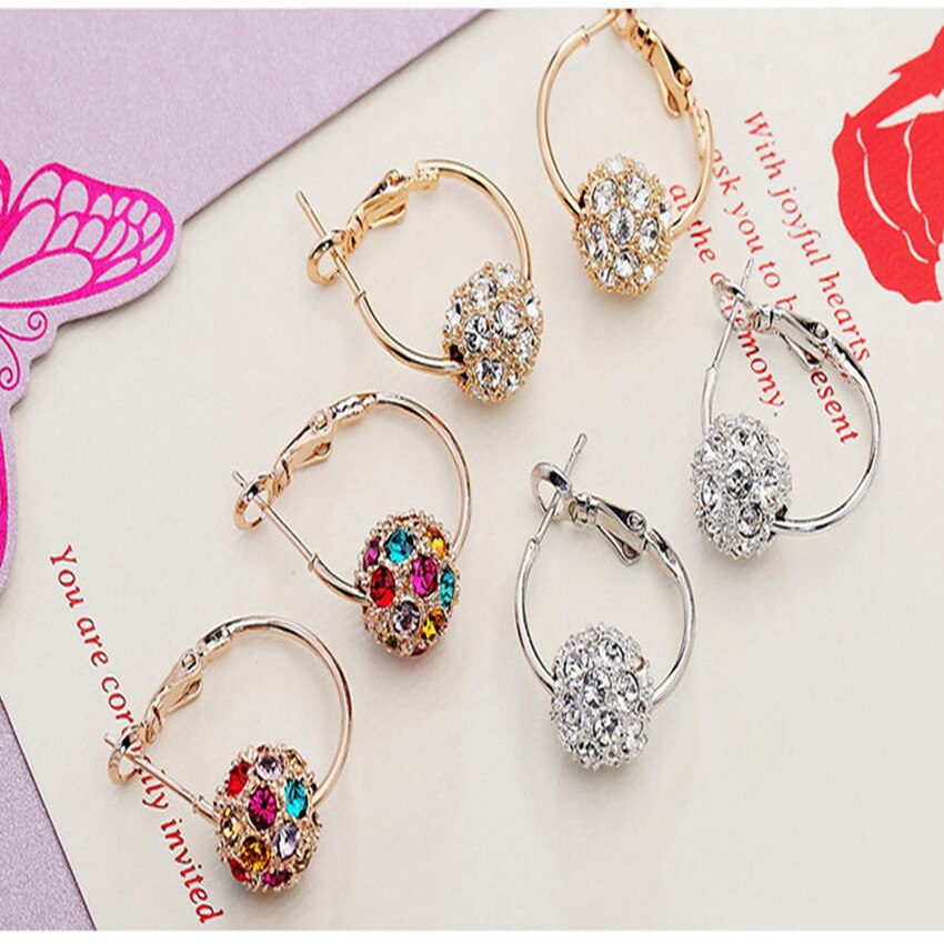 BowLift | Fashion Austrian Crystal Ball Gold/Silver Earrings