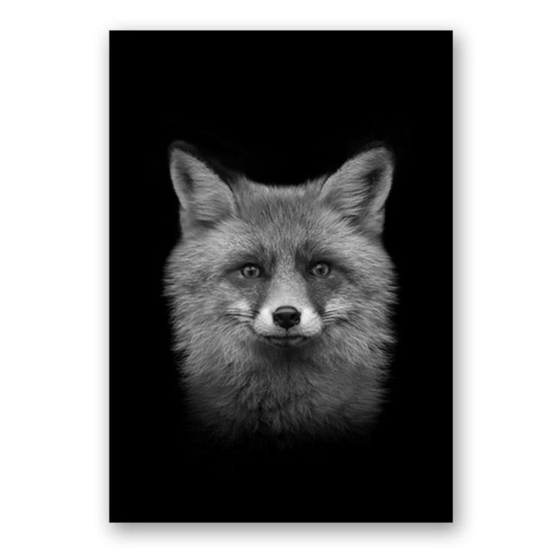 BowLift | Nature Wild Animals Africa Wildlife Black White - Canvas Wall Art Painting