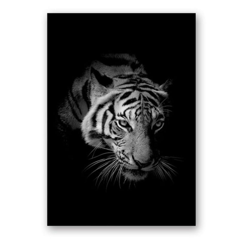 BowLift | Nature Wild Animals Africa Wildlife Black White - Canvas Wall Art Painting