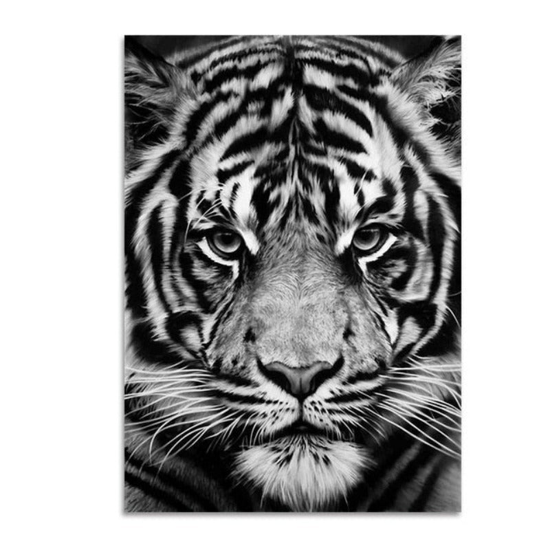 BowLift | Nature Wild Animals Africa Wildlife Black White - Canvas Wall Art Painting