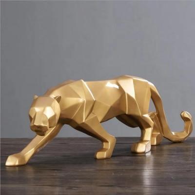 BowLift | PantheraGeo Geometric Sculpture | Modern Panther Figure | Elegant Decoration for Home & Office