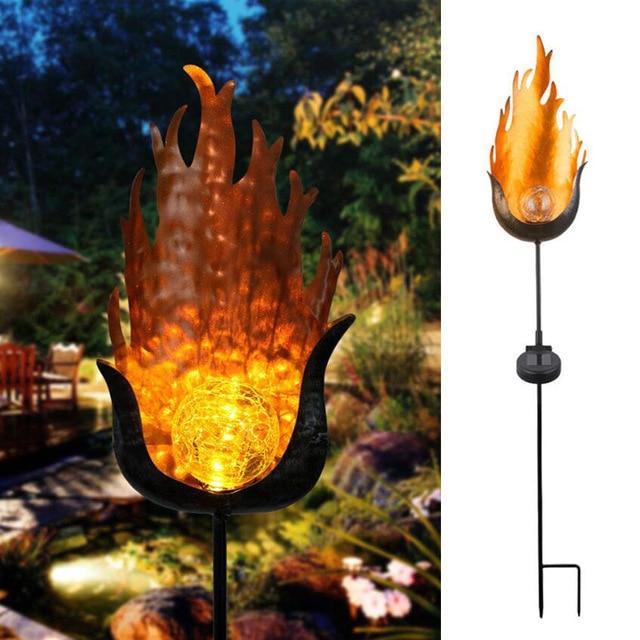 BowLift | IgnisLuxe LED Garden Light with Artificial Flame Look | Solar Powered | Atmospheric Outdoor Lighting | Decor for Garden & Terrace